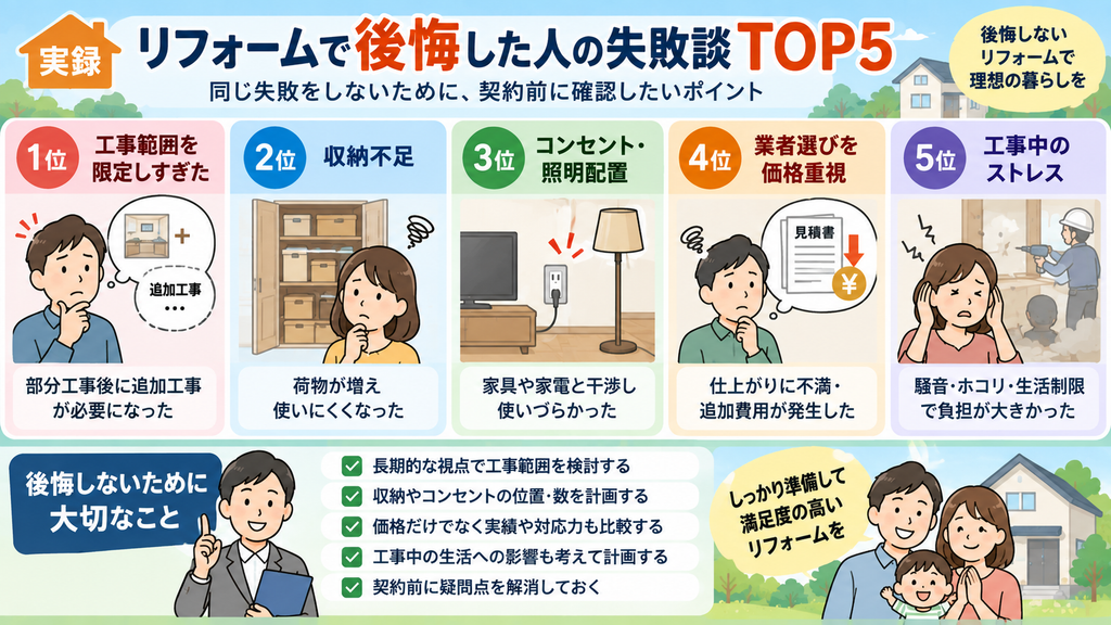 リフォーム後悔談TOP5と対策