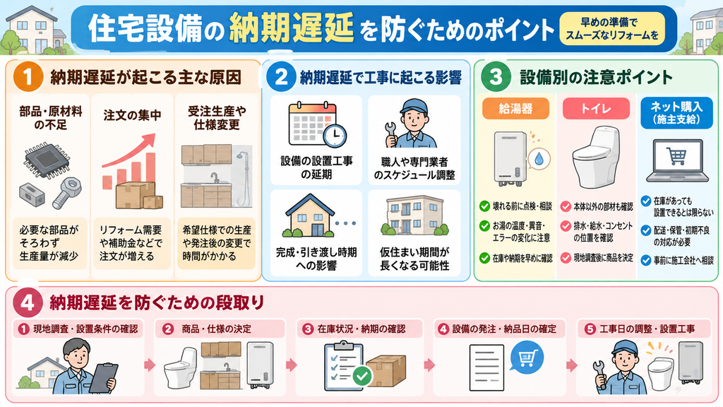 住宅設備の納期遅延を防ぐためのポイント