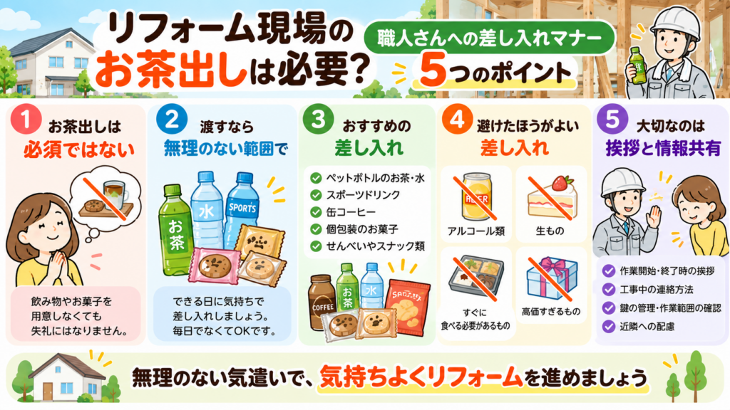 リフォーム中のお茶出しの必要性